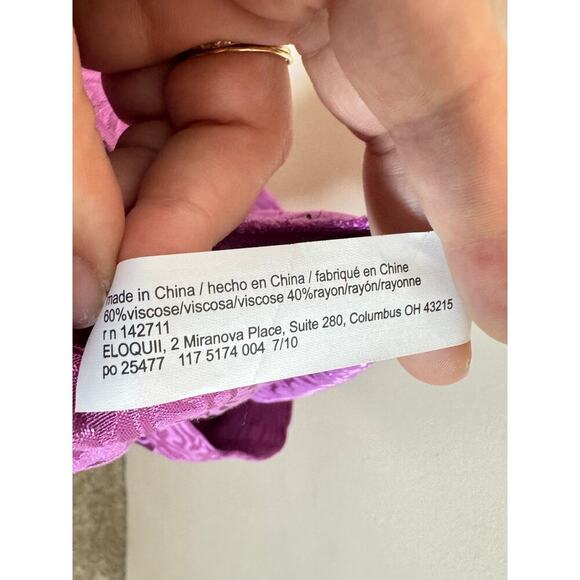 NWT Eloquii Wide Leg Pants Size 18 Pleated Lightweight Abstract Print Pink - Picture 9 of 11